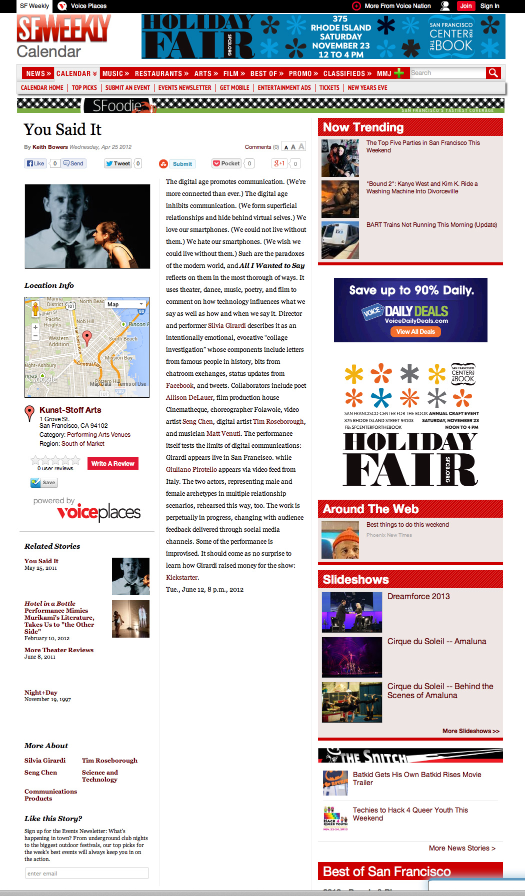 Sfweekly.com, April 25, 2012