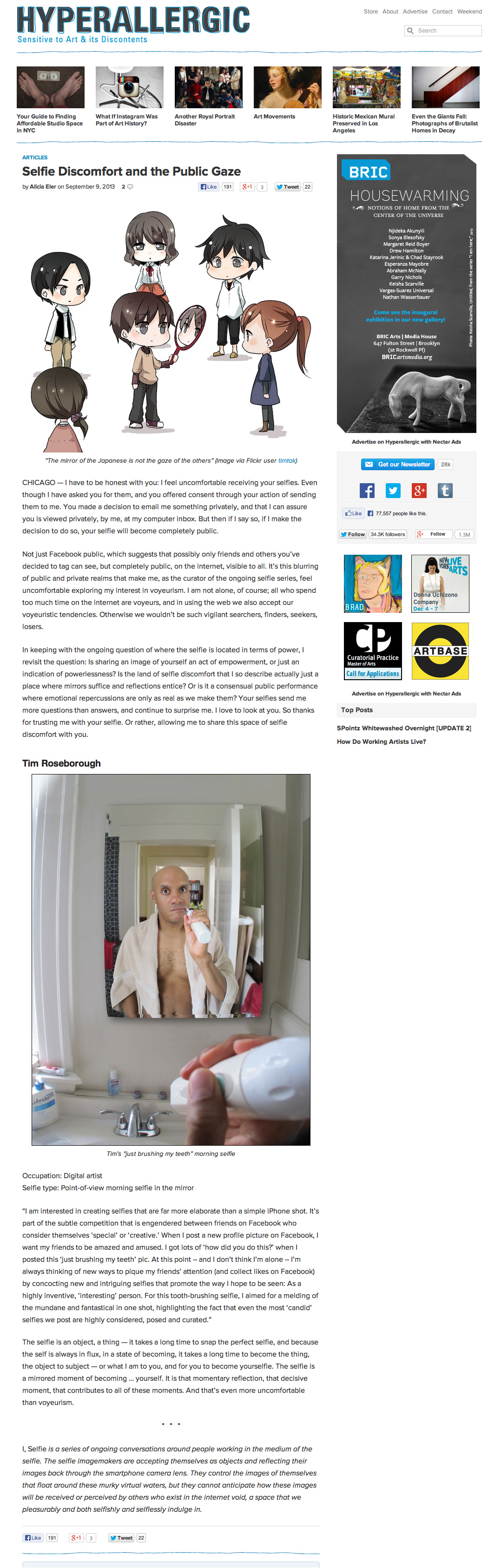 Hyperallergic.com, September 9, 2013