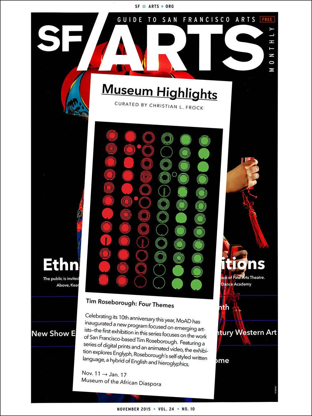 San Francisco Arts Monthly, November, 2015