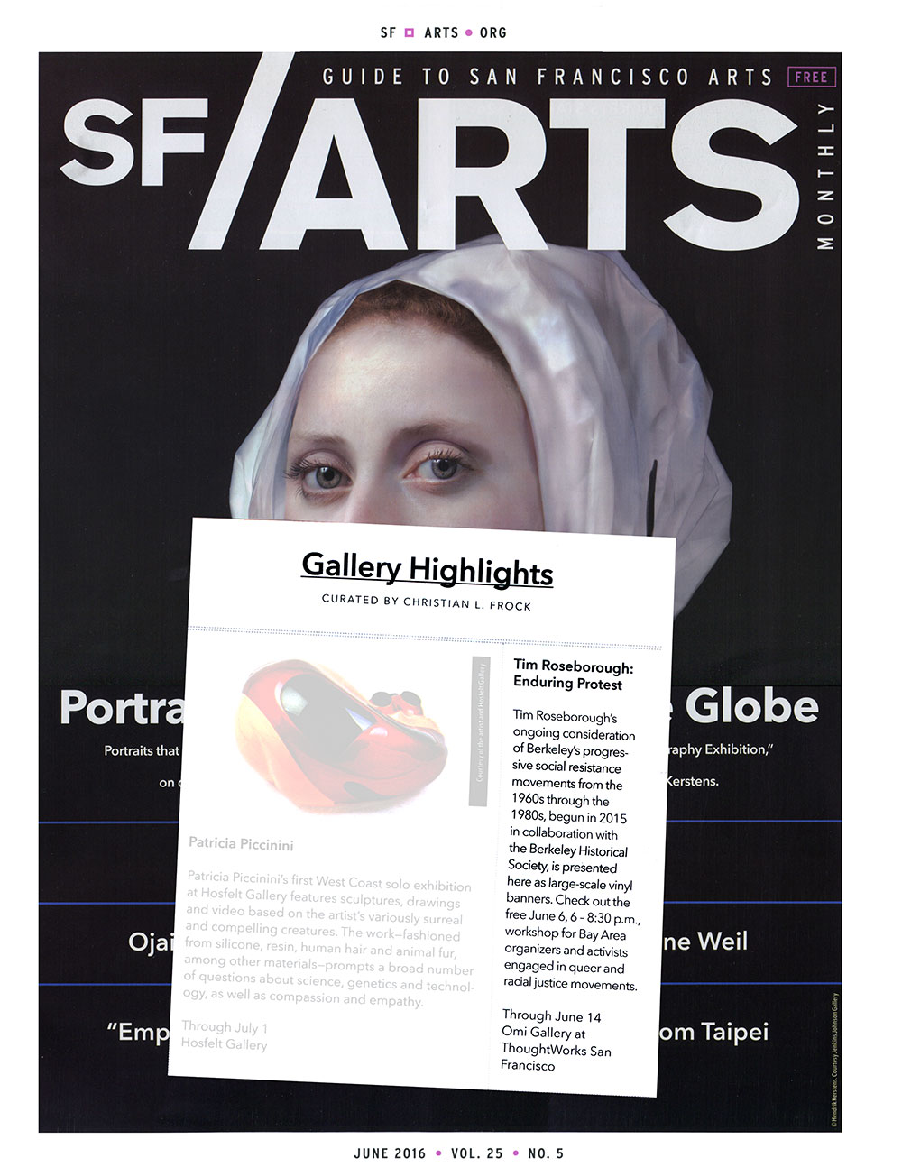 San Francisco Arts Quarterly, June, 2016