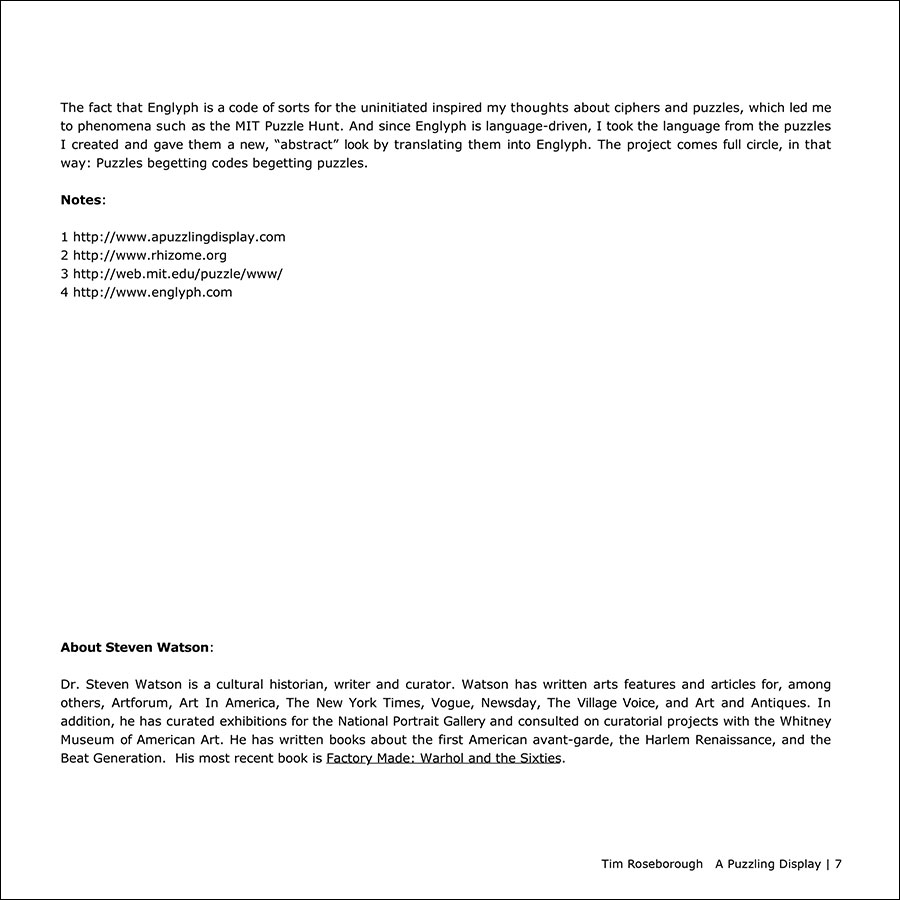 A Puzzling Display Catalog